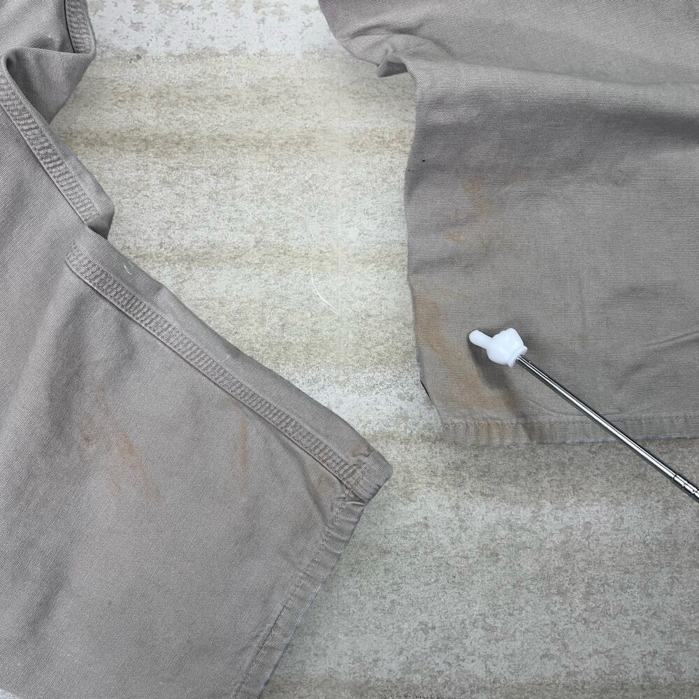 Vintage 90s Carhartt Carpenter Pants 38x32 Baggy Wide Leg Tan Canvas Dungarees - Picture 6 of 7